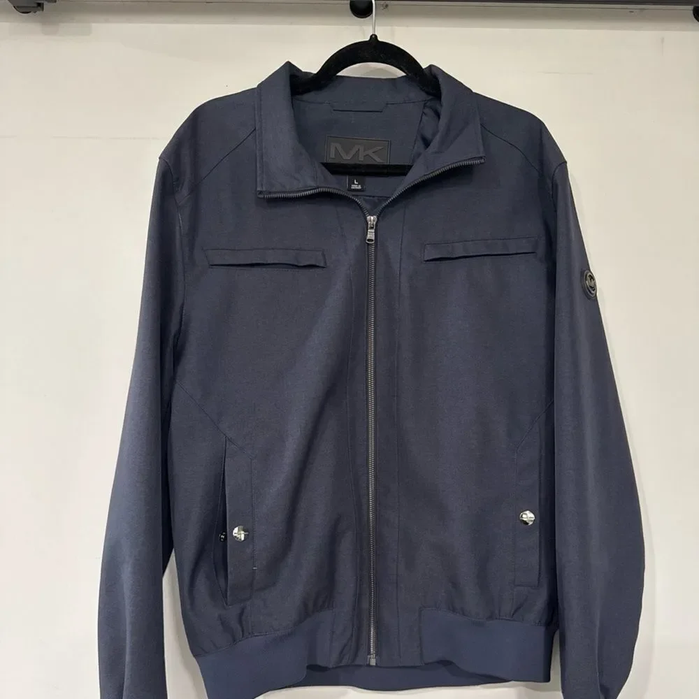Michael Kors Mens Jacket Size Large Blue Bomber Jacket